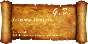 Gyurana Dominik névjegykártya